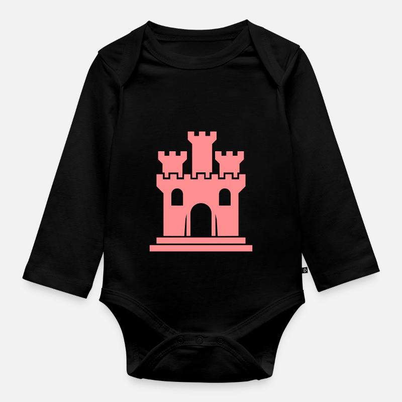 castle - Body Bébé bio manches longues - noir