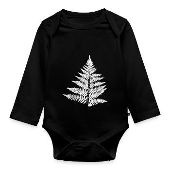 fern - Organic Longsleeve Baby Bodysuit - black - Front