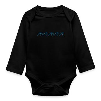 Waves Design - Baby Bio-Langarm-Body - Schwarz - Vorne