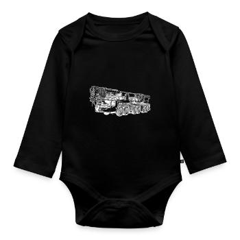 Kran Mobilkran 300 1300 1250 250 weiß - Baby Bio-Langarm-Body - Schwarz - Vorne
