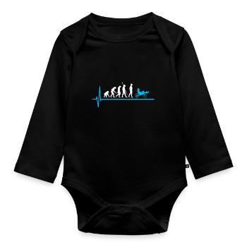 Liegerad Evolution Radfahrer Liegefahrrad - Baby Bio-Langarm-Body - Schwarz - Vorne