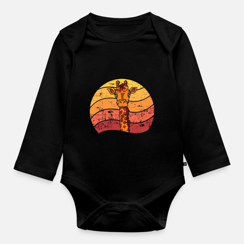 girafe - Body Bébé bio manches longues - noir