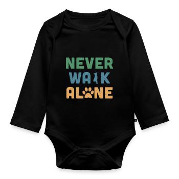 Never Walk Alone - Body Bébé bio manches longues - noir - Devant