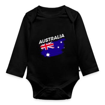 Australien - Baby Bio-Langarm-Body - Schwarz - Vorne