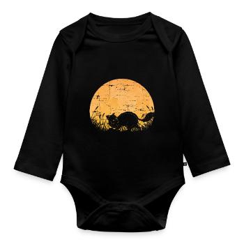 Ratons laveurs cadeau raton laveur - Body Bébé bio manches longues - noir - Devant
