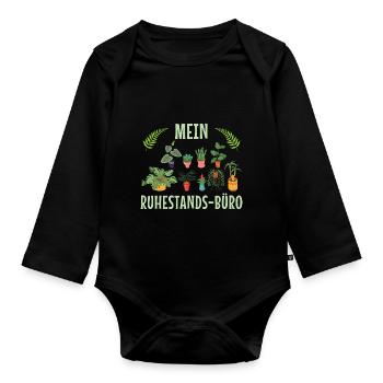 Mein Ruhestands-Büro - Baby Bio-Langarm-Body - Schwarz - Vorne