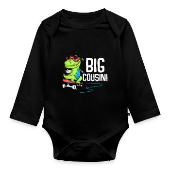 Grand cousin patinage Trex - Body Bébé bio manches longues - noir - Devant