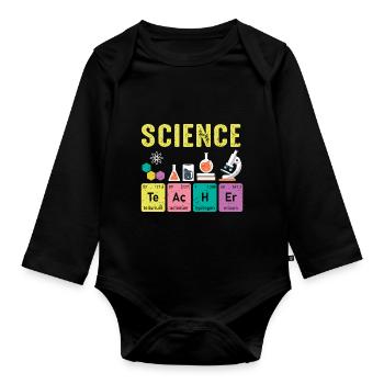 Naturwissenschaft Lehrer Regelmäßige Elemente - Baby Bio-Langarm-Body - Schwarz - Vorne