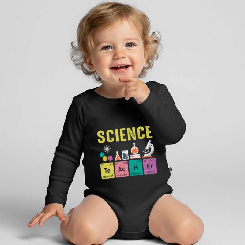 Science Teachers Regular Elements Organic Longsleeve Baby Bodysuit