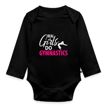 Gymnaste Handstand gymnastique gymnastique Femmes Femmes - Body Bébé bio manches longues - noir - Devant