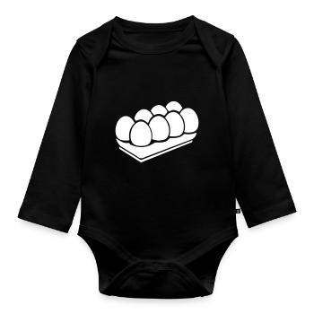 Eier symbol - Baby Bio-Langarm-Body - Schwarz - Vorne