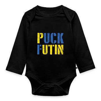 Puck futin Ukraine - Body Bébé bio manches longues - noir - Devant