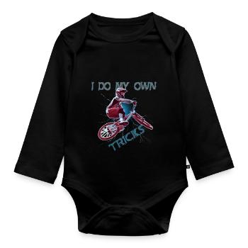 Cool BMX eigene BMX Tricks und Stunts - Baby Bio-Langarm-Body - Schwarz - Vorne