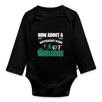 Triathlon Motiv für Triathleten - Baby Bio-Langarm-Body - Schwarz - Vorne
