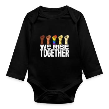 We Rise Together Bisexual Gay Trans Queer Lgbtq Ra - Baby Bio-Langarm-Body - Schwarz - Vorne