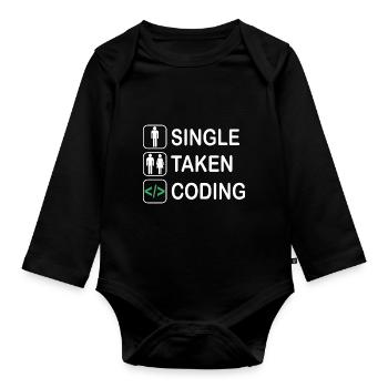 Single Taken Coding Programmer Coder Software Deve - Baby Bio-Langarm-Body - Schwarz - Vorne