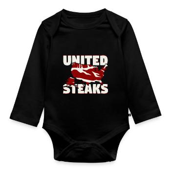United Stakes United States Steak Humor - Organic Longsleeve Baby Bodysuit - black - Front
