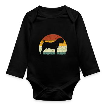 Sud-Africain Boerboel Dog Vintage Retro - Body Bébé bio manches longues - noir - Devant