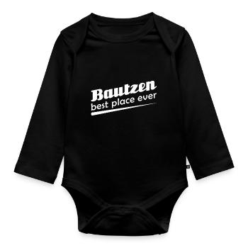 Bautzen - Stadt best place ever - Baby Bio-Langarm-Body - Schwarz - Vorne