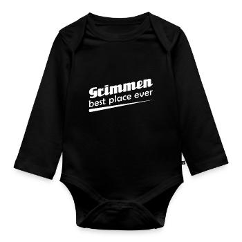 Grimmen - Stadt best place ever - Baby Bio-Langarm-Body - Schwarz - Vorne