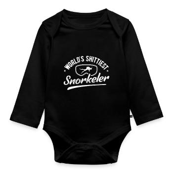 World's Shittiest Snorkeler Scuba Diver Diving Sno - Baby Bio-Langarm-Body - Schwarz - Vorne