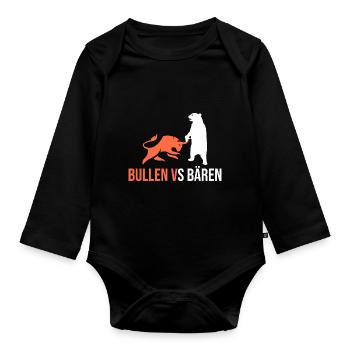 Bullen VS Bären - Baby Bio-Langarm-Body - Schwarz - Vorne