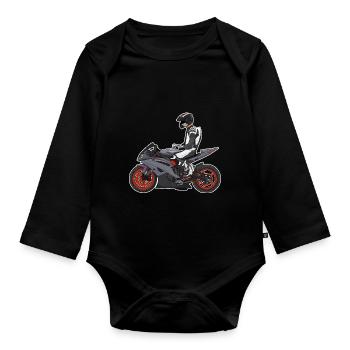 Motorcycle Lifestyle / Motorcycle / Motorcycle biker - Organic Longsleeve Baby Bodysuit - black - Front