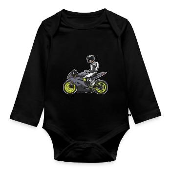 Motorcycle Lifestyle / Motorcycle / Motorcycle biker - Organic Longsleeve Baby Bodysuit - black - Front