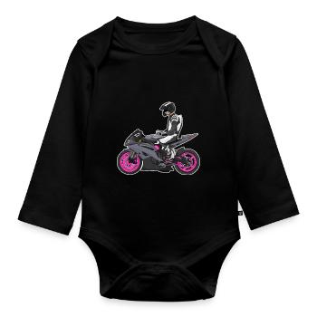 Motorcycle Lifestyle / Motorcycle / Motorcycle biker - Organic Longsleeve Baby Bodysuit - black - Front