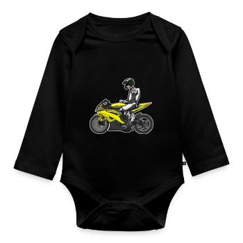 Motorcycle Lifestyle / Motorcycle / Motorcycle biker - Organic Longsleeve Baby Bodysuit - black - Front