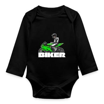 Motorcycle Lifestyle / Motorcycle / Motorcycles biker - Organic Longsleeve Baby Bodysuit - black - Front