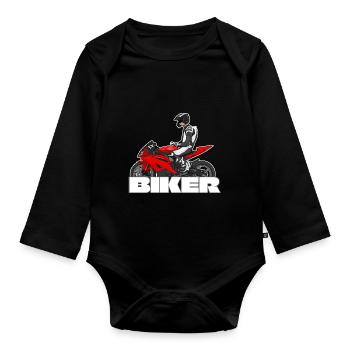 Motorcycle Lifestyle / Motorrad / Motorräder biker - Baby Bio-Langarm-Body - Schwarz - Vorne