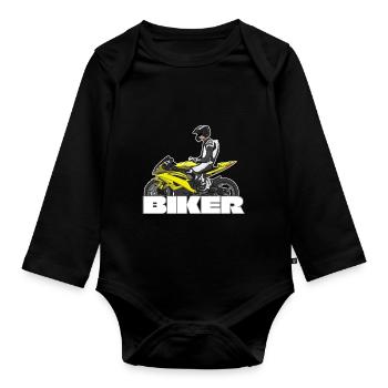 Motorcycle Lifestyle / Motorrad / Motorräder biker - Baby Bio-Langarm-Body - Schwarz - Vorne