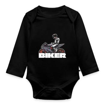 Moto Lifestyle / Moto / Motos motard - Body Bébé bio manches longues - noir - Devant