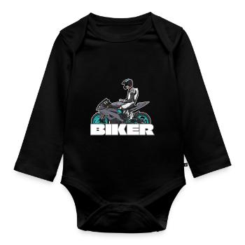Motorcycle Lifestyle / Motorcycle / Motorcycles biker - Organic Longsleeve Baby Bodysuit - black - Front