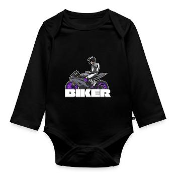 Motorcycle Lifestyle / Motorrad / Motorräder biker - Baby Bio-Langarm-Body - Schwarz - Vorne