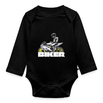 Moto Lifestyle / Moto / Motos motard - Body Bébé bio manches longues - noir - Devant