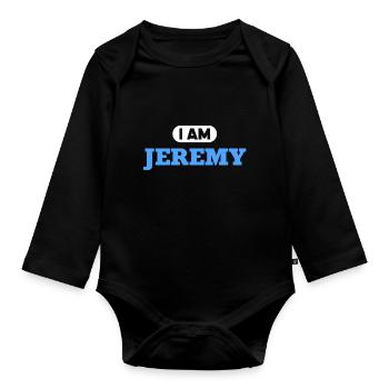 Jeremy Name Saying für stolze Jeremys - Baby Bio-Langarm-Body - Schwarz - Vorne