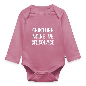 ceinture noire de bricolage - Body Bébé bio manches longues - mauve - Devant