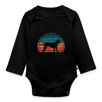 Bardino Majorero Canario Vintage Rétro - Body Bébé bio manches longues - noir - Devant