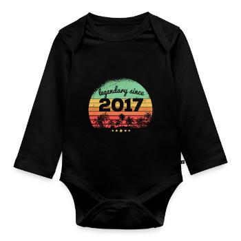 6 Years Old Legendary Since 2017 6th Birthday - Organic Longsleeve Baby Bodysuit - black - Front