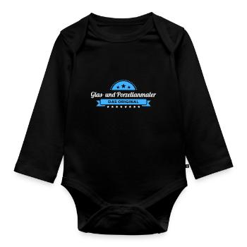 Glas- Porzellanmaler Design für stolze Handwerker - Baby Bio-Langarm-Body - Schwarz - Vorne