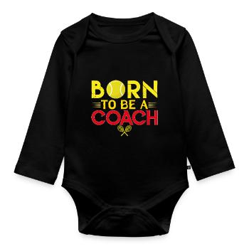 Tennis Coach | Tennis Coach Gift The Best - Organic Longsleeve Baby Bodysuit - black - Front