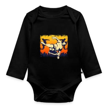 Freerunning Freerunner Parkour - Body Bébé bio manches longues - noir - Devant