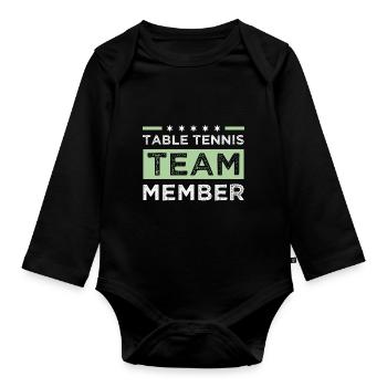 Table Tennis Team - Baby Bio-Langarm-Body - Schwarz - Vorne