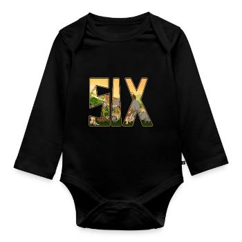 Jungle birthday zoo animal 6 years old - Organic Longsleeve Baby Bodysuit - black - Front