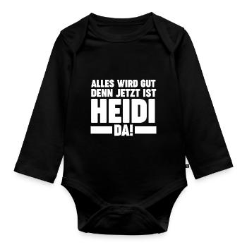 Vorname Heidi - Baby Bio-Langarm-Body - Schwarz - Vorne