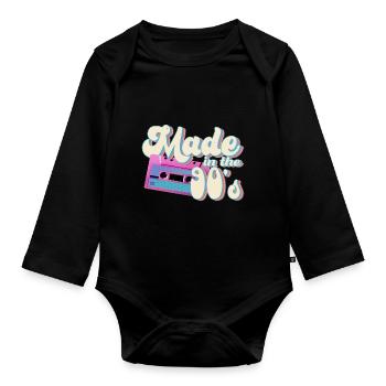 Made in the 90's - Organic Longsleeve Baby Bodysuit - black - Front