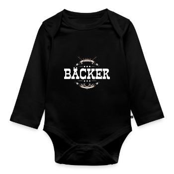 Bäcker Beruf - Baby Bio-Langarm-Body - Schwarz - Vorne