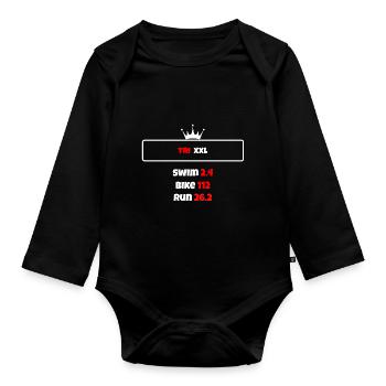 T shirt triathlon Distance XXL - Body Bébé bio manches longues - noir - Devant